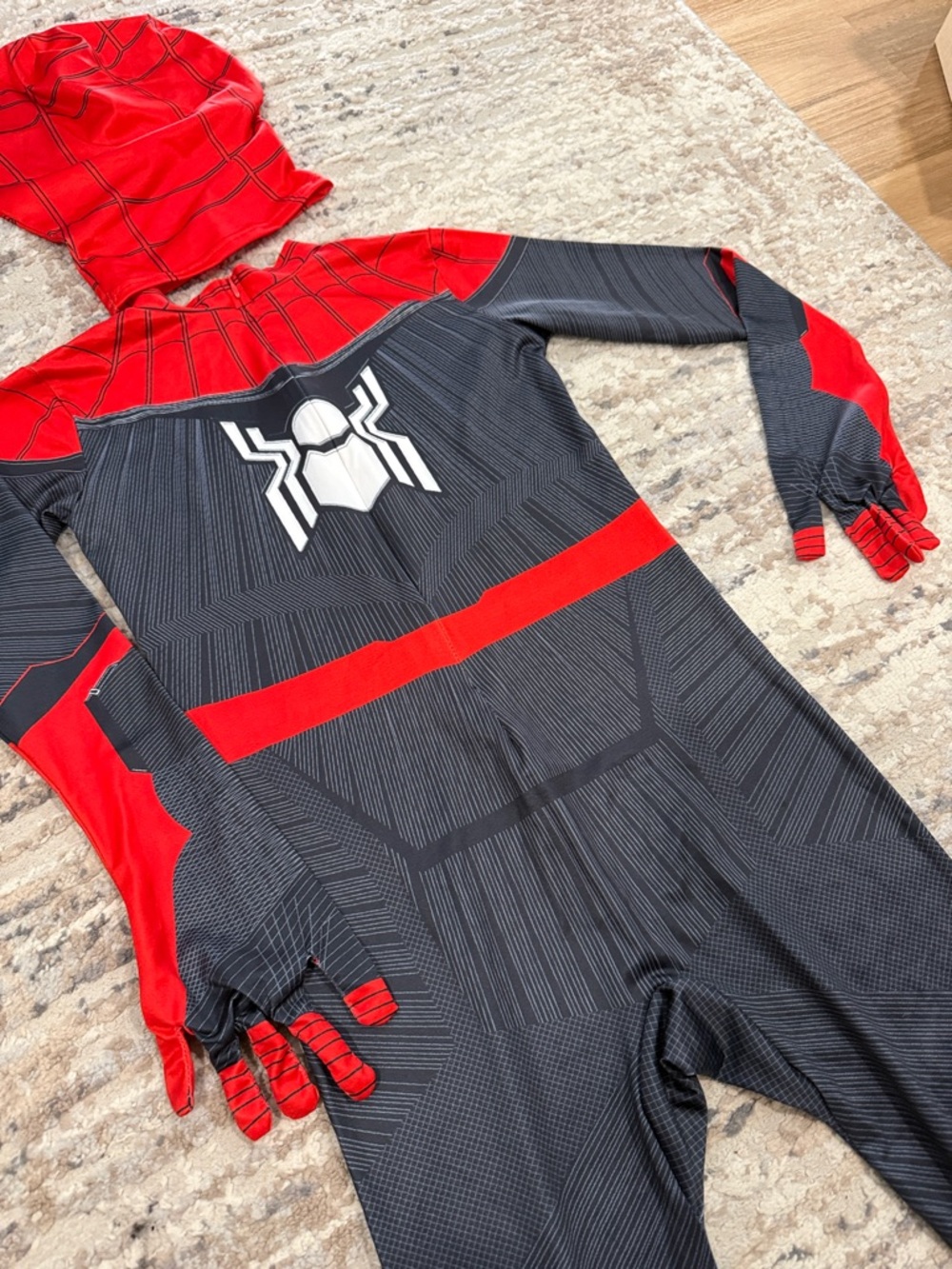 Spider-Man Inspired Kids Red and Black Jumpsuit Costume - Picture 4 of 7